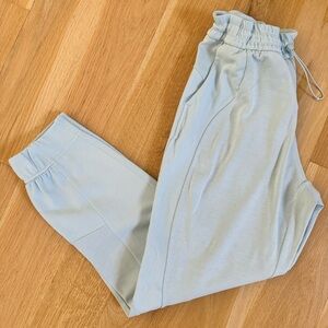 LIKE NEW worn ONCE. Lululemon Powder blue Jogger sold out. Softstreme material.